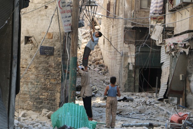 Bombardeo en Aleppo