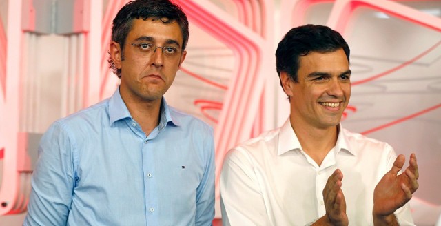 Eduardo Madina y Pedro Sánchez. Reuters