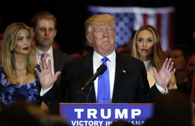 El republicano Donald Trump durante su campaña en Indiana. Reuters