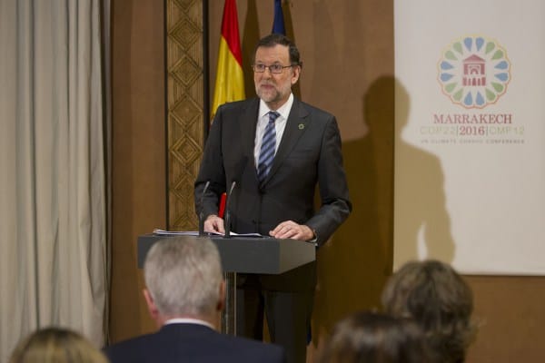 Rajoy durante la COP22. Fuente: La Moncloa