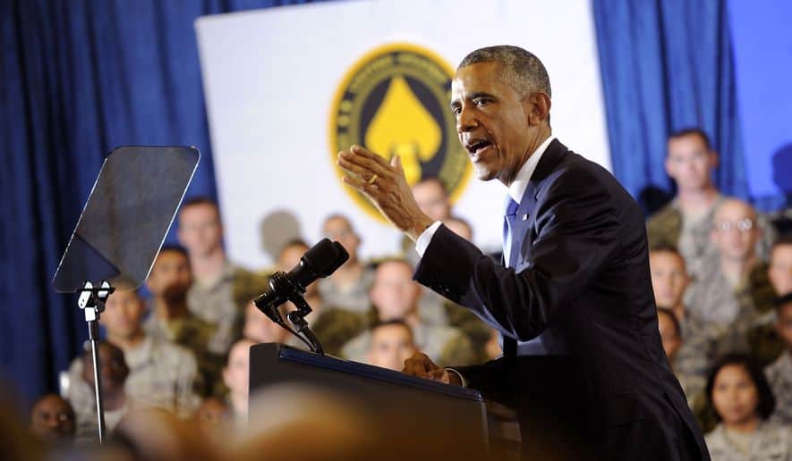 "Que mis palabras finales para ustedes, como su comandante en jefe, sea un recordatorio de por qué estamos luchando" dijo Obama a las tropas. (Reuters)
