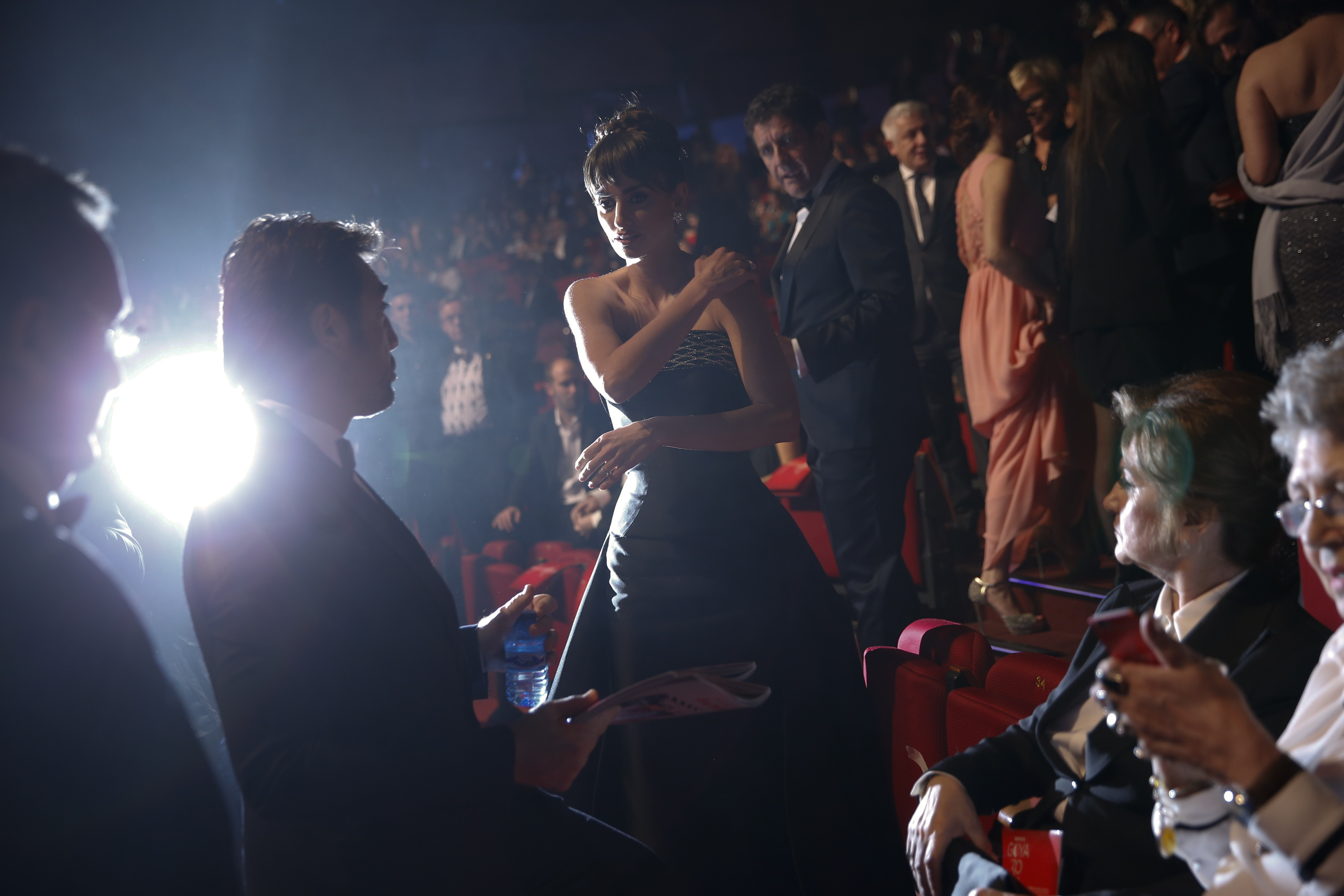 Penelope Cruz talks with his husband Javier Bardem before the Spanish Film Academy's Goya Awards ceremony in Madrid, Spain, February 6, 2016.   REUTERS/Susana Vera - RTX25S8J