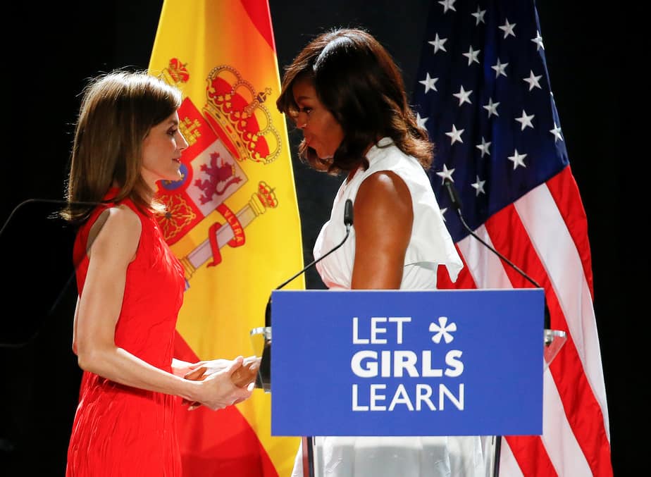 Michelle Obama y la Reina Letizia en Madrid. Foto: Reuters