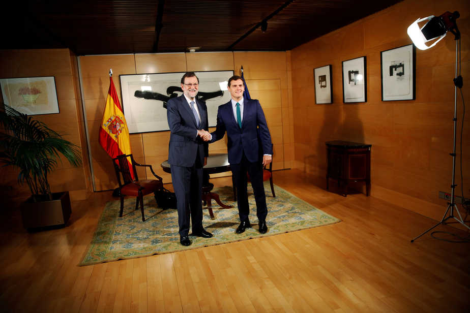 Albet Rivera junto a Mariano Rajoy. | Foto: Reuters