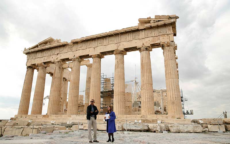 Obama en la Acrópolis de Atenas