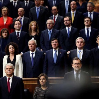 Mariano Rajoy, y su equipo en la apertura solemne de la legislatura