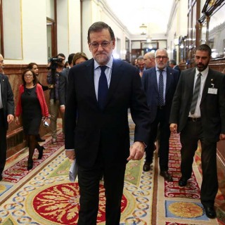 El Presidente del Gobierno español, Mariano Rajoy, entrando al parlamento español. REUTERS
