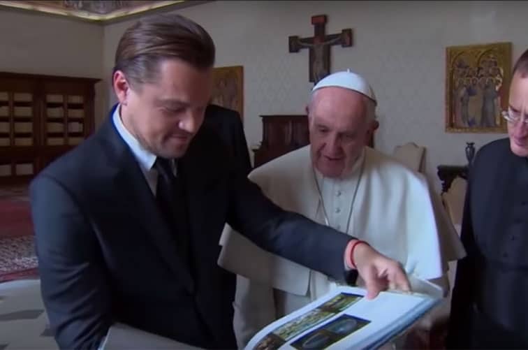 Leonardo DiCaprio y Papa Francisco