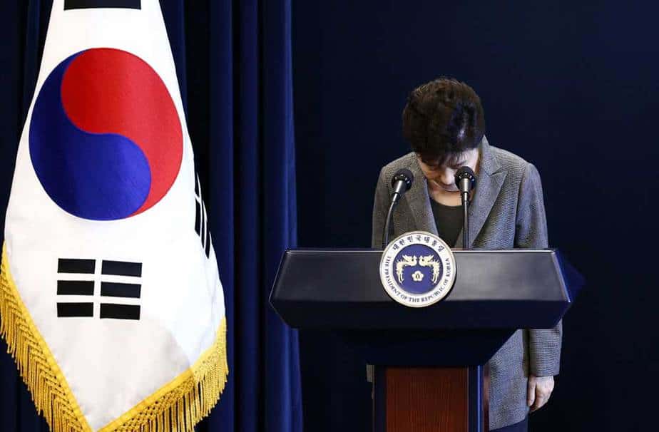 Pesidenta Park Geun-hye en discurso televisivo.