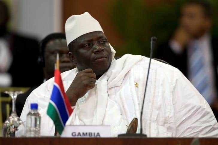 FILE PHOTO - Gambia's President Al Hadji Yahya Jammeh attends the plenary session of the Africa-South America Summit on Margarita Island September 27, 2009.  REUTERS/Carlos Garcia Rawlins/File Photo