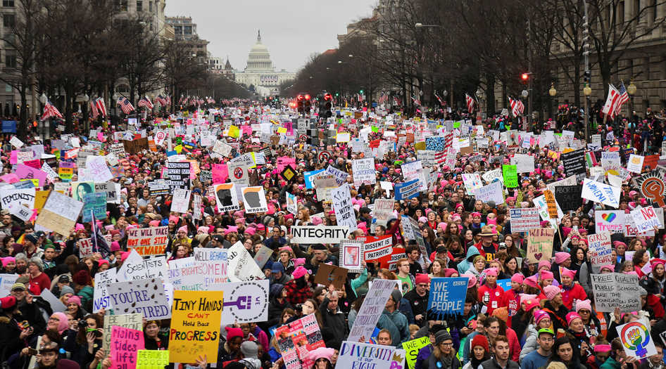 MIles de personas en la marcha de mujeres de Washington. FOTO: Reuters