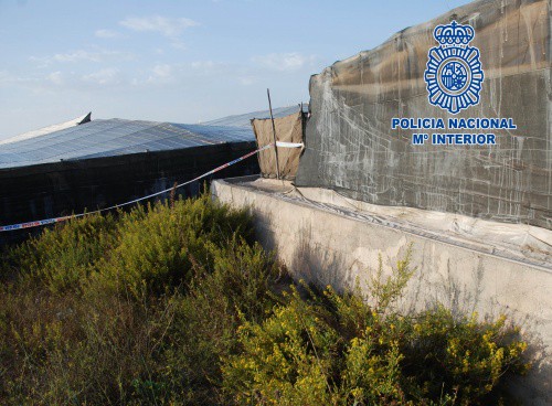 Lugar en el que se hallaron los restos de la víctima, en El Ejido (Almería). FOTO: Policía Nacional