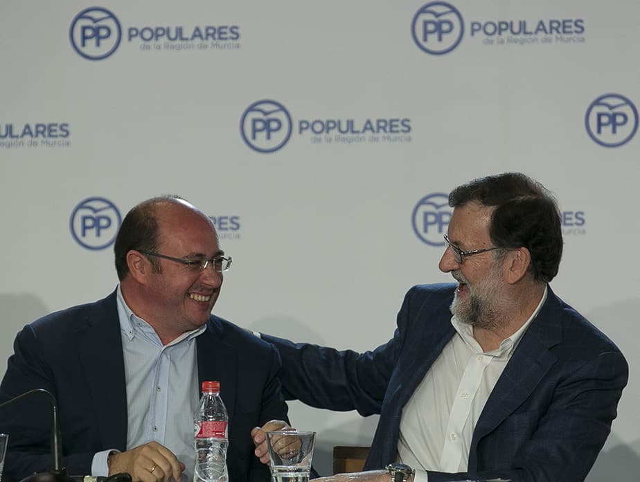 El presidente de Murcia Pedro Antonio Sánchez, junto a Mariano Rajoy. FOTO: Flickr PP