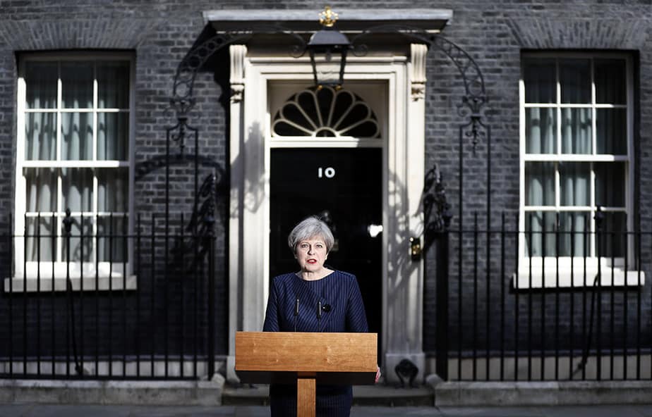 La primera ministra británica, Theresa May. FOTO: Reuters