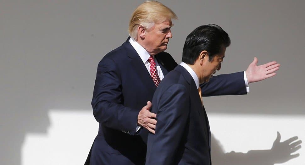 El presidente de EEUU, Donald Trump, y el primer ministro de Japón, Shinzo Abe