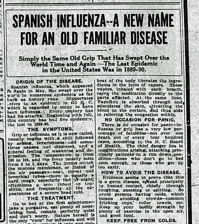 Los periódicos de la época en EEUU se llenaron de reportes sobre la gripe española
