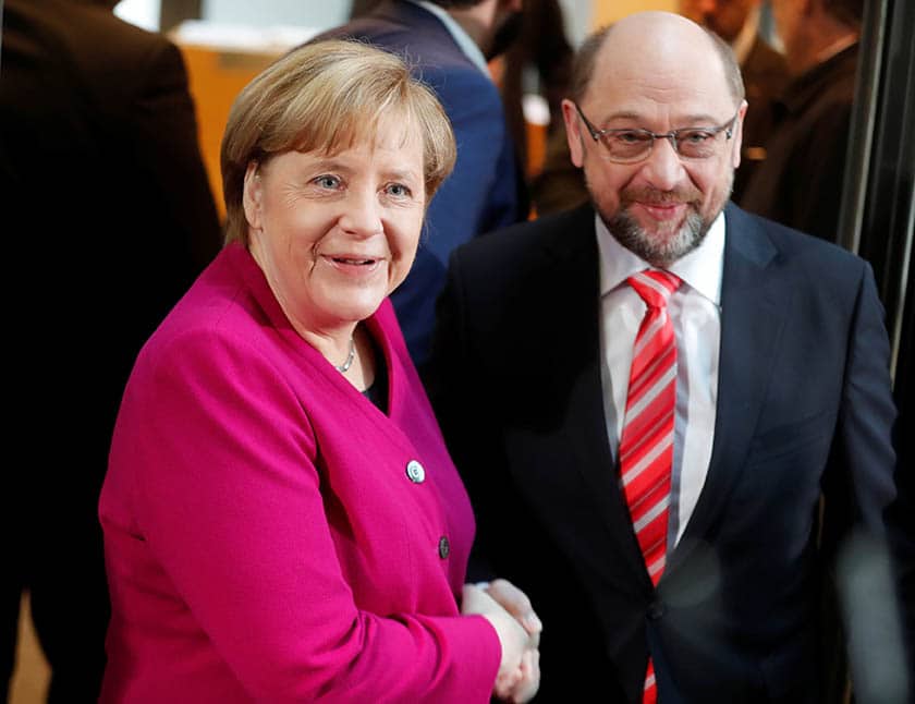Merkel y Schulz reeditan la gran coalición.