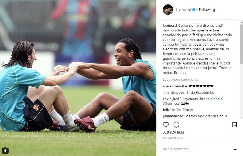 El mensaje de Messi a Ronaldinho que conmovió al mundo del fútbol