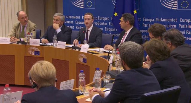 Zuckerberg en el Parlamento Europeo