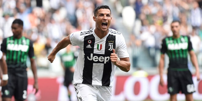 Cristiano Ronaldo marcó su primer doblete en la Juventus
