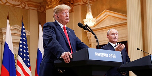 prensa tras la cumbre bilateral celebrada en Helsinki el 16 de julio de 2018.