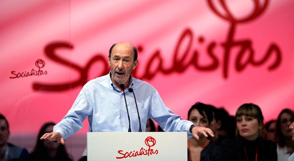Alfredo Pérez Rubalcaba en un encuentro socialista en Madrid.