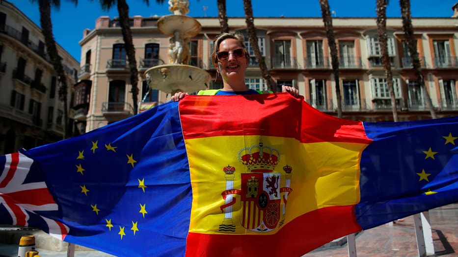 Británicos y españoles se manifestaron en Málaga en contra del Brexit.