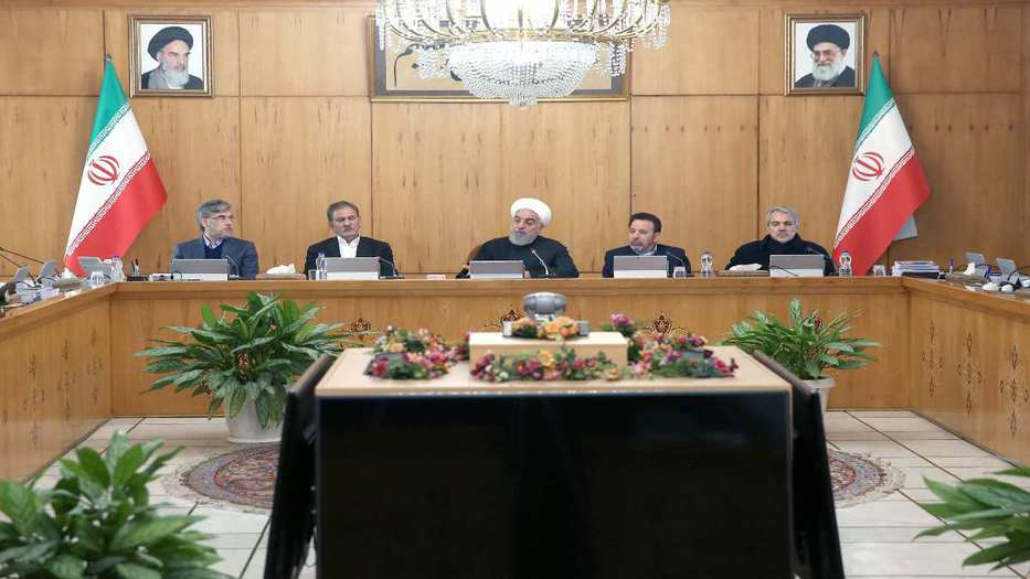 El presidente Hassan Rouhani habló públicamente desde un consejo de ministros