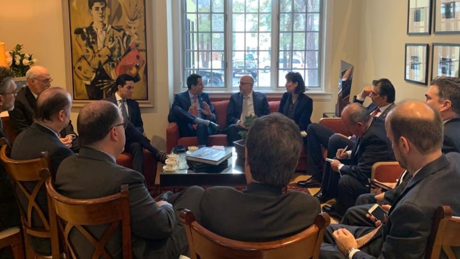 Juan Guaidó fue recibido por los embajadores del Grupo de Lima