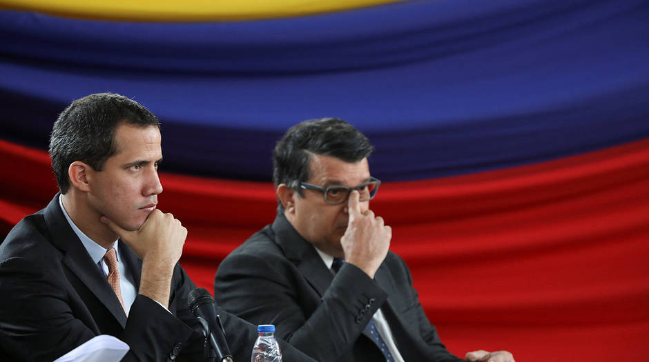 El presidente Juan Guaidó y el primer vicepresidente de la AN, Carlos Berrizbeitia
