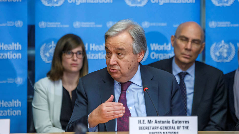 Antonio Guterres en un discurso de la OMS (Archivo)