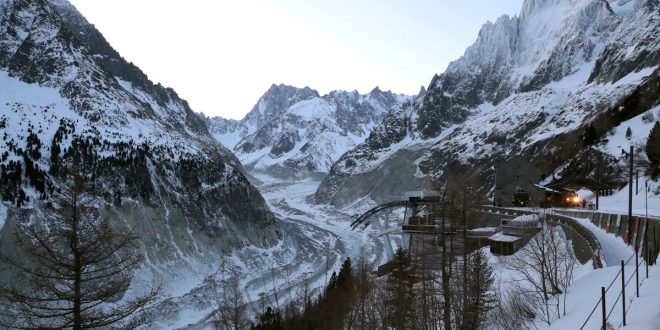 Macron visitó el Mont Blanc