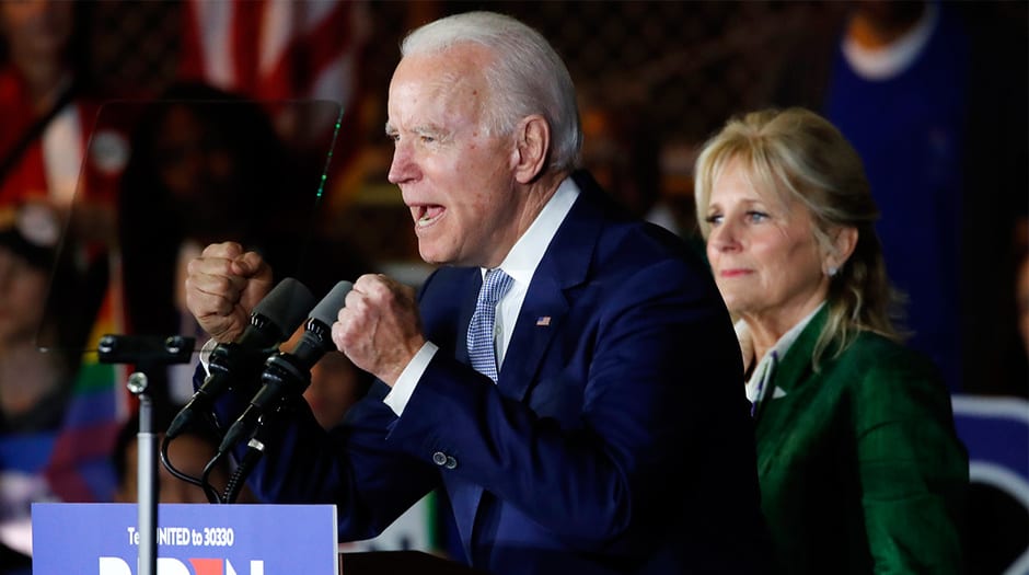 El exvicepresidente Joe Biden sorprendió al ganar en nueve de los 14 estados