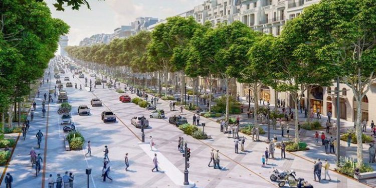 El nuevo plan crea más espacio para peatones y árboles. Imagen: PCA-Stream